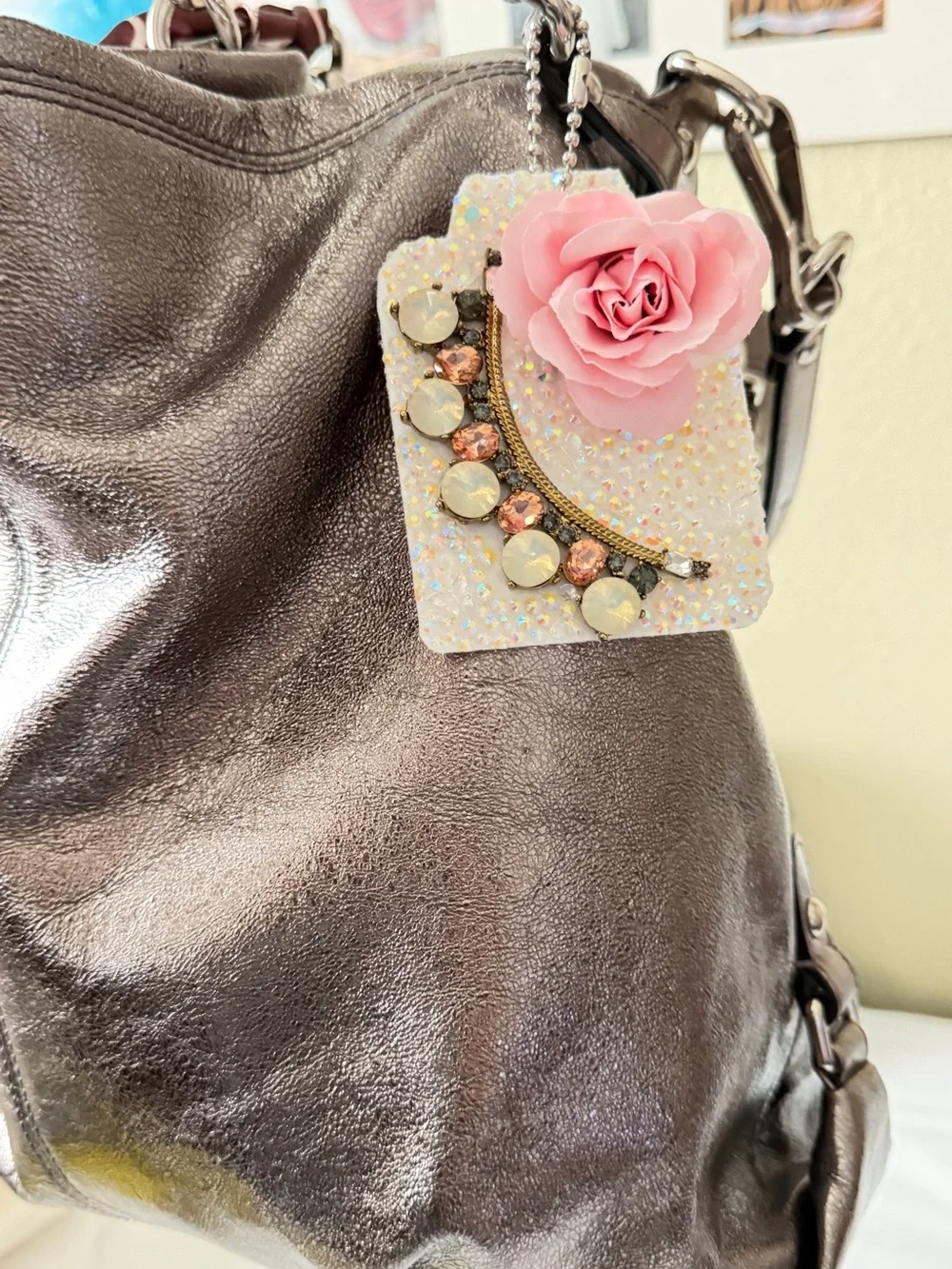 Handmade Pink Purse Charm - Statement decoration - Can be customized